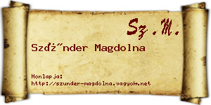 Szünder Magdolna névjegykártya